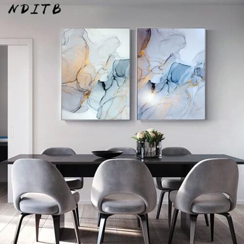 Green Blue Marble Texture Abstract Canvas Poster Nordic Minimalist Wall Art Print Painting Modern Living Room Decoration Picture