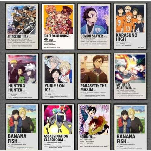 Anime Collection JoJos Bizarre Adventure/Attack on Titan/Tokyo Ghoul Posters Prints White Coated Picture Home Living Decoration