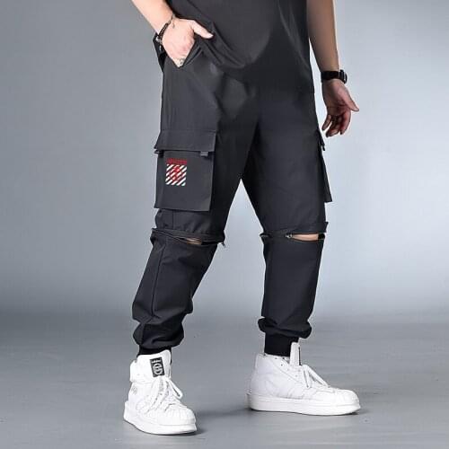 Large Size Mens Summer Pants Big Size Plus Cargo Harem Pant Detachable Trends 2021 Style Streetwear Japanese Black Trouser Male