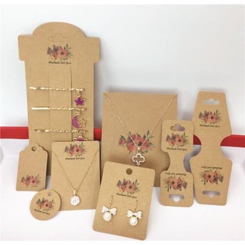 50Pcs Paper Vintage Flower Jewelry Card,Jewelry Hang Tags Jewelry Boxes For Necklace/Earring/Hairpin/Accessories Packaging