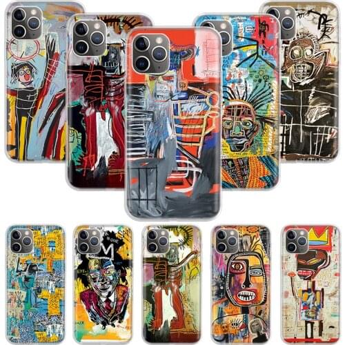 Jean Michel Basquiat Art Graffiti Phone Case For Apple iphone 11 12 Pro XS Max XR X 7 8 6 6S Plus 5 5S SE 10 Ten Shell Cover Coq