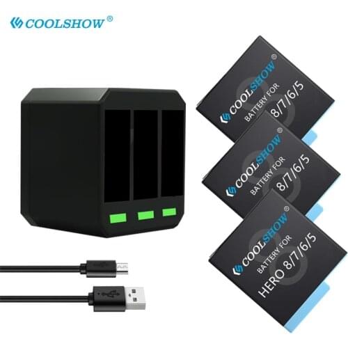 For GoPro Hero 8 Hero 7 Hero 6 Hero 5 Black AHDBT-801 701 601 501 Camera Batteria AHDBT-801 1220mAh Battery Charger
