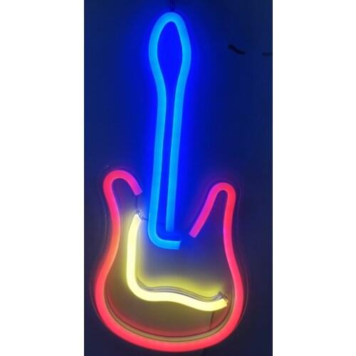 Guitar Light Usb Art Deco Wall Music Bar Neon Signs Bedroom Home Decor Living Room Office Wedding Holiday Valentines Day Party