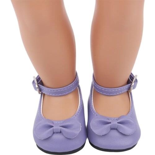 2021 Purple Cute Slippers New Born Baby Doll Shoes for 18" 43cm American Girl Reborn BJD Dolls Accessories Suit Outfit