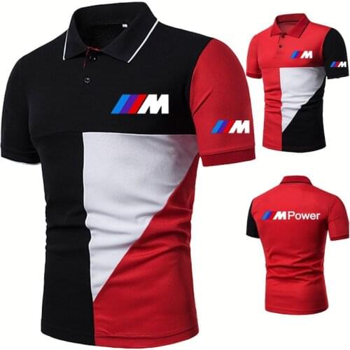 Summer Brand Bmw M car logo Printing Mens polo shirt Power POLO shirt Fashion casual Cotton Mens short sleeve tops
