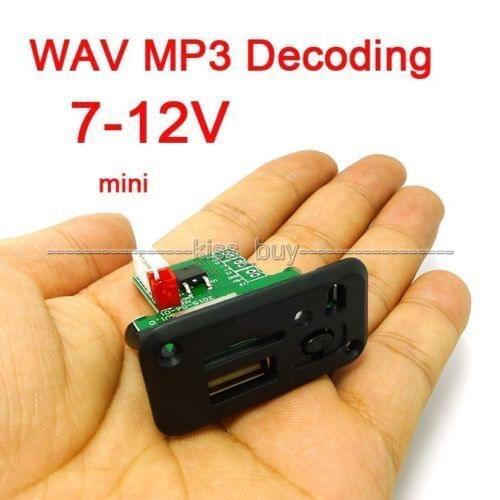 5V DC 7-12V Mini MP3 Player Module with USB TF MP3 WAV Lossless decoding board FOR DIY CAR