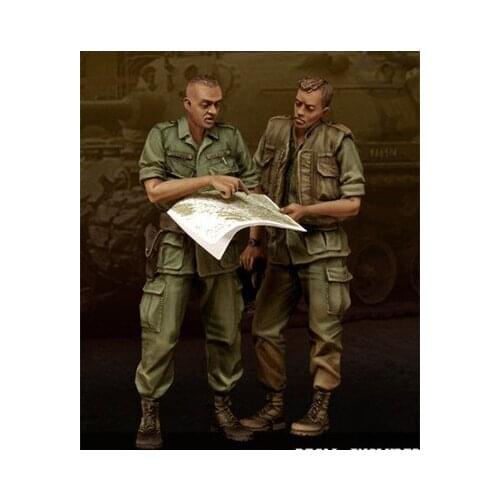 1/35 Scale Models Miniature Resin Vietnam War US Military Officers See Map 2 People Figure Unpainted Model Kit Handmade