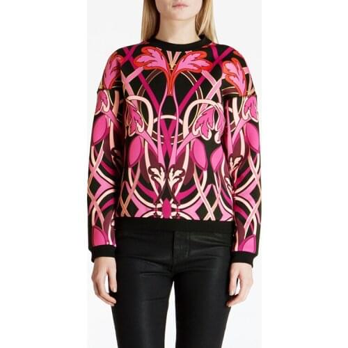 Fancy Cozy 3D Artist Geometric Pattern Sweatshirt Sporty Raglan Long Sleeve Crewneck Floral Print Rib Patchwork Cropped Pullover