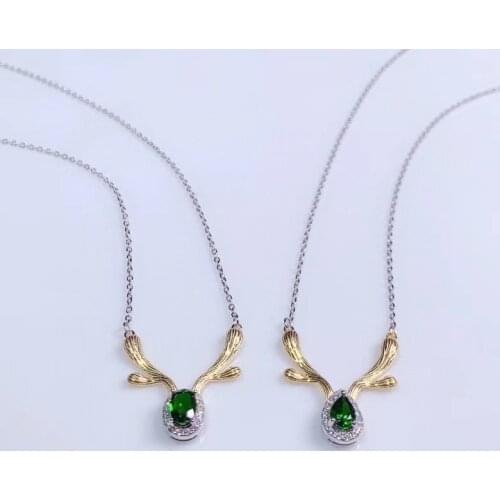 Fashion cute fawn Natural red ruby stone Necklace natural gemstone Pendant Necklace S925 silver women girl party gift Jewelry