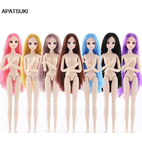 Multi-style Pretty Eyes Long Hair WIG Doll Heads for 11.5" Doll 1/6 BJD Dollhouse Accessories Doll Head DIY Toys For Children