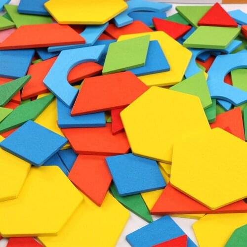 Puzzles Wooden Toy Geometric Shape Tangram Jigsaw Puzzle Children Pre-school Magination Intellectual Educational Toy for Kids