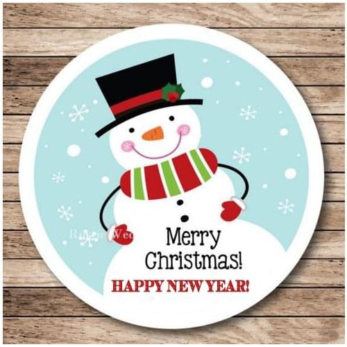 Snowman Gift Stickers, Jars Round Sticker 3.5cm & 5cm, Snowman Labels, Digital Christmas Labels, Christmas Decoration Favors