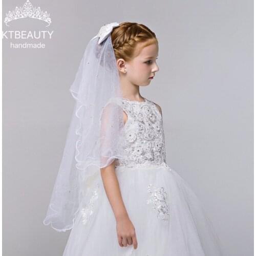 Catedral de velo Royal Grenadine Flowers Children Hair band Bridal Princess LacPeal Bridal Wedding Hair Accessories Wedding Veil