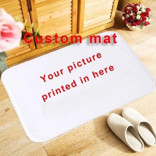 Upetstory Welcome Customize Your Image Doormat Flannel Home Decoration Floor Door Mat Non-slip Entrance Kitchen Living Room Mat