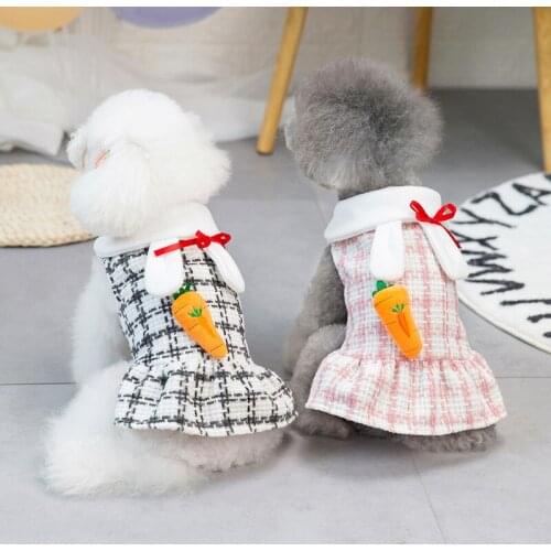 Woolen Pet Dog Dresses for Small Dogs Winter Puppy Cat Sweet Dress Shih Tzu Maltese Clothes Pets Clothing Skirt roupa cachorro