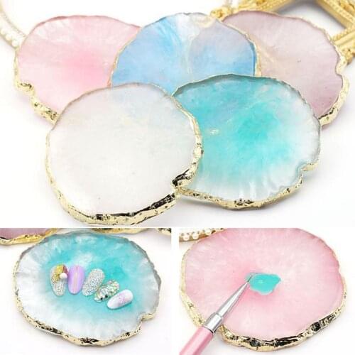 Nail Phnom Penh Agate Natural Multicolor Agate Painted Resin Palette Ring Storage Rack Board Holder Plate Manicure Tool