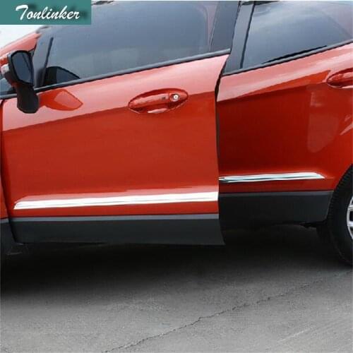 Tonlinker 4 PCS DIY Car Styling Body Light Body Protector Light Strip Cover stickers for Ford Ecosport 2013 2014 Accessories