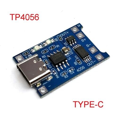 TP4056 Type-c USB 5V 1A 18650 Lithium Battery Charger Module Charging Board With Protection Dual Functions 1A Li-ion