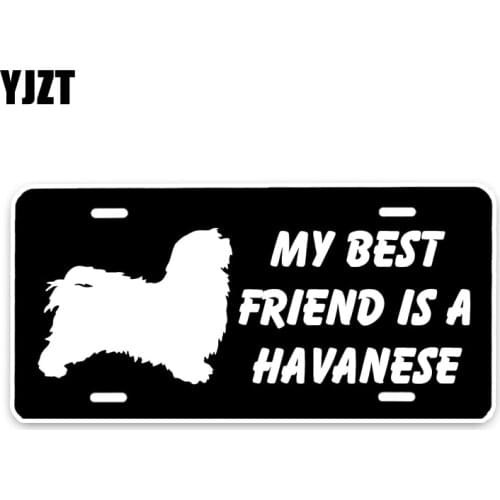 YJZT 15*7.3CM My Best Friend Is A Havanese Dog Creative Fashion PVC Material Car Sticker C1-4665