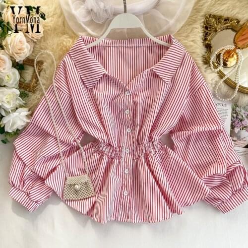 Блузки в полоску YORNMONA China At AliExpress