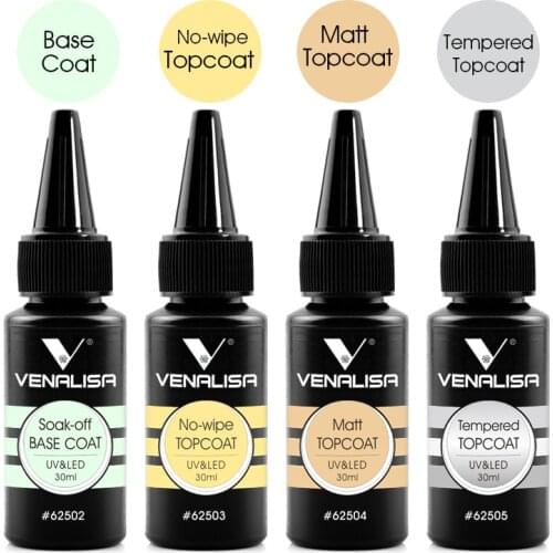 30ml High Quality Soak Off UV LED NoWipe Top Coat Base Coat Tempered Top Coat For Nail Salon Manicure Varnish Nail Gel Polish