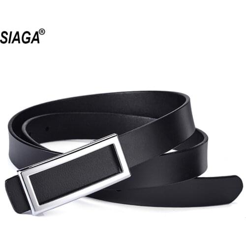 Fashion Design Ladies Decorative Slide Square Pattern Buckle Metal Genuine Leather Female Accessories for Women FCO098
