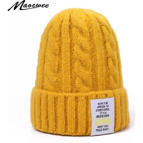 Winter Skullies Beanies Knitting Hats For Women Men Wool Thick Cap Accessory Outdoor Warm Windproof Solid Color Fashion Bonnet