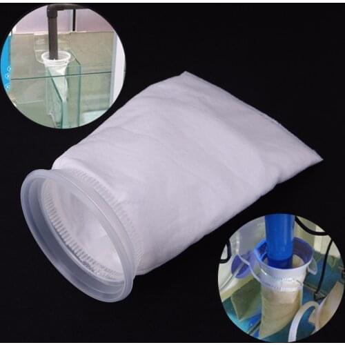 1Pc Aquarium Fish Tank Filter Bag Mesh Net Sump Felt Sock Micron Replacement White Aquarium Filters Accessories C42