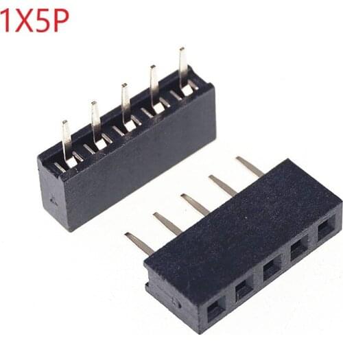 1000pcs 1x5 P 5 Pin 2.0 mm PCB Female Header Pin Headers Single row Straight Through Hole Insulator height 4.30mm Rohs Reach