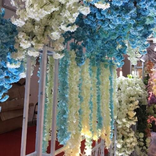 180cm New Artificial Hanging Silk Hydrangea Bouquet Flower Vine Wedding Party Home Decor