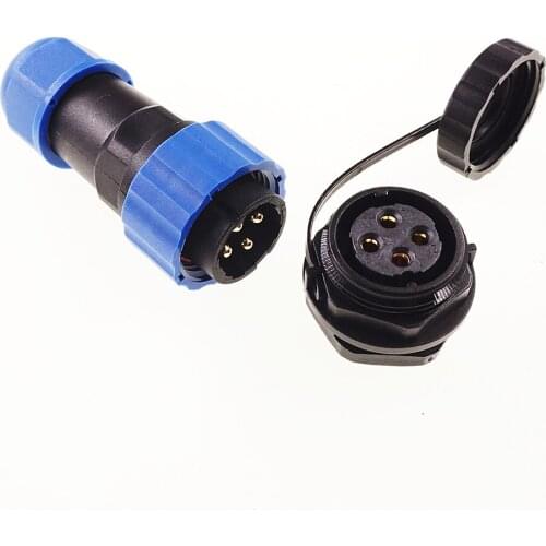 2 Pcs Waterproof Connector IP68 Aviation Back Nut Wire Cable Plug Socket Male Female SD/13 1/2/3/4/5/6/7 Pin M13 Threaded
