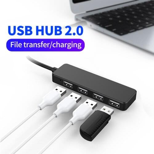 4 port USB Hub Adapter For PC Laptop USB 2.0 Full Usb Data Transfer Splitte Extension Cable Flash Disk Mouse Keyboard Ultra-thin