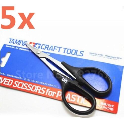 5p TAMIYA Metal Hard Stainless Steel RC Car Scissor Toll 74005 For RC Vehicle Boat Body Shell Bodyshell Curved Scissors RC Tool