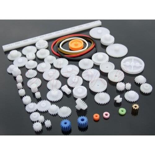 New 60pcs Type Plastic Shaft Single Double Reduction Crown Worm Gears DIY Robot