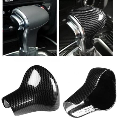 Car Carbon Fiber Style Interior Shift Knob Head Cover Trim for Audi S6/S7 A6L A5 A7 A4L Q7 Q5 2012 2013 2014 2015 2016