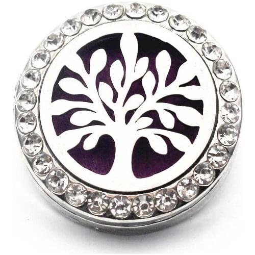 Free Felt Pads Tree of Life Locket Snap Button 18mm Stainless Steel Essential Oil Diffuser Aroma For Women Snap Bracelet Jewelry