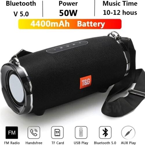 TG187 Bluetooth Speaker 50W High Power Waterproof Portable Column For PC Computer Speakers Subwoofer Boom Box Music Center FM TF