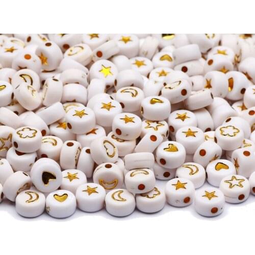 4x7mm White Gold Mixing pattern Beads Round Flat Loose Spacer Beads For Jewelry Making Handmade Diy Bracelet Necklace Wholesale