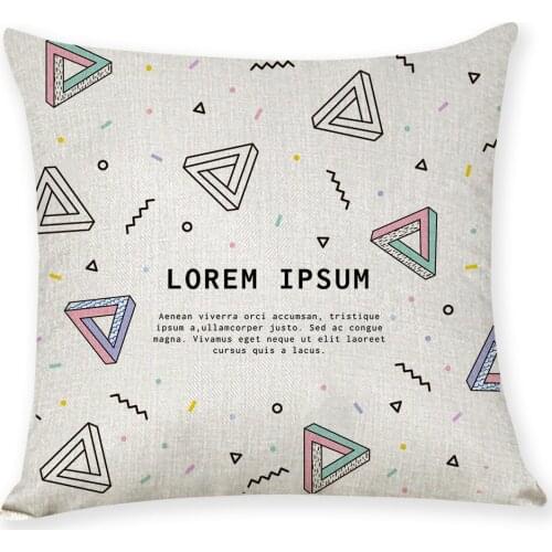Classical Geometric Pattern Cotton Linen Throw Pillow Case Cover New Home Office Decorative