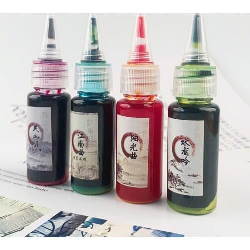 20ML Gold Powder Color Ink, Non Carbon, Antique Color Ink for Dip Pen, Fountain Pen INK