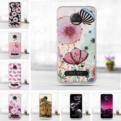 For Motorola Moto Z2 Force Z Force (2nd gen.) Case 3D Flower Soft Silicone TPU Back Cover Ultra Thin Fundas Painting Phone Cases