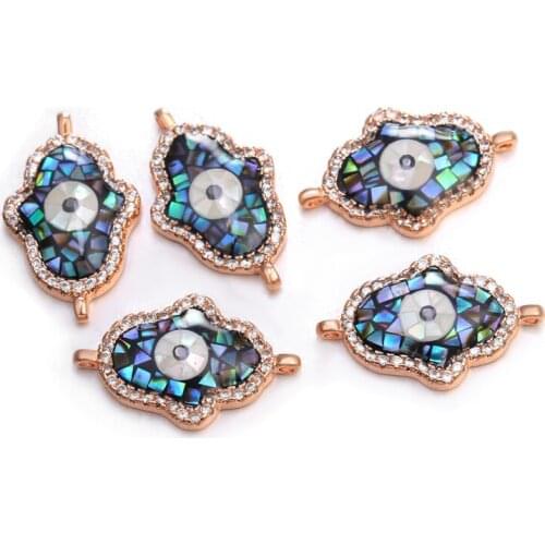 JUYA 22*13mm Palm eye connector Pendant Bracelet Connectors for DIY Necklace Bracelet Jewelry Making Handmade Accessories