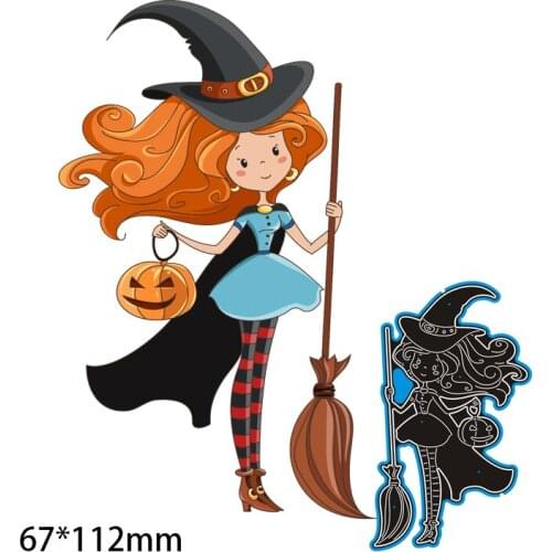 67*112mm HALLOWEEN LITTLE WITCH New Metal Cutting Dies for decor card DIY Scrapbooking stencil Paper Album template Dies