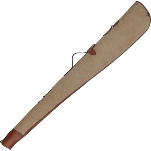 Tourbon Vintage Hunting Shotgun Slip Case Gun Protection Fleece Padded Brown Canvas Leather Carrier 130CM Gun Accessories