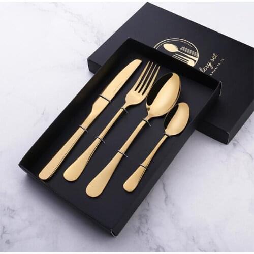 Fine Cutlery Set Stainless Steel Anti Rust Tableware Four Piece Suit Portable Durable Cutlerys Household Kitchen Accessories