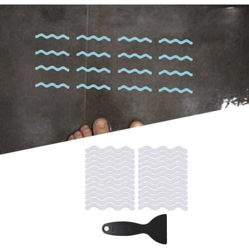24pcs Bathtub Stickers Anti Slip Bath Tape Shower Pad With Shovel For Stairs Outdoors Safety Shower Strips Mat Textured Treads