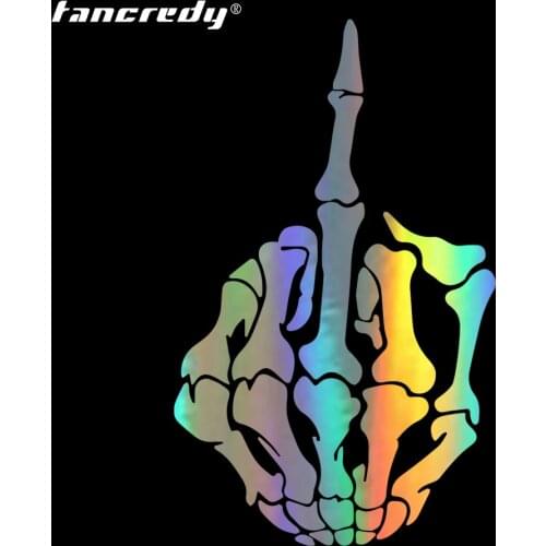 Tancredy Skull Middle Finger Stickers and Decals for Auto Products Car Styling Vinyl Motorcycle Stickers On Car Accessories