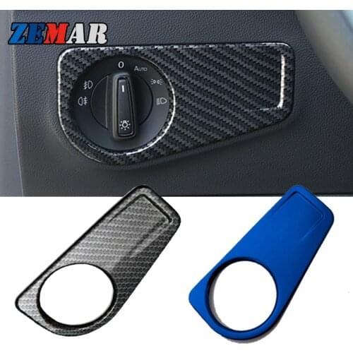 Car Interior Trim Stickers For VW Tiguan MK2 2016 2017 2018 2019 2020 Volkswagen Auto Headlight Adjust Button Covers Trim