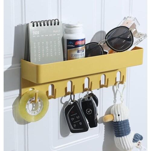 Wall-Mounted Sundries Hooks Bathroom Storage Containers Nordic Minimalist Storage Shelf Vanity Cosmetic Organizer