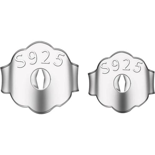 Genuine Real Pure Solid 925 Sterling Silver Earring Stopper Safety Backs Jewelry Accessories DIY Parts Ear Plugging